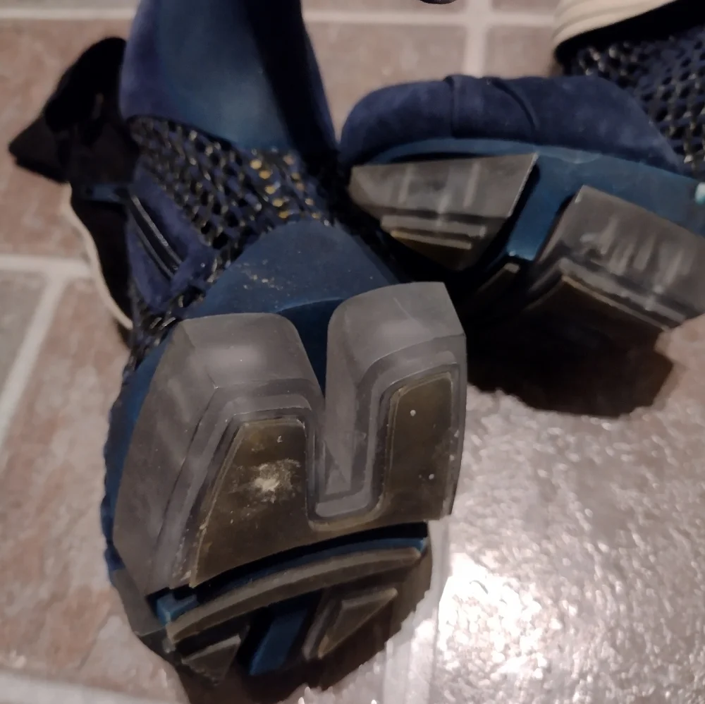 Balenciaga kickass suede leather mesh and bow ankle detail boots size 8 - Picture 3 of 8